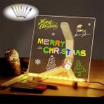 Ollevra LED Işıklı Kendiliğinden Renkli Fosforlu Kalemli Kare Yazı Panosu 20X20 cm - Beyaz - Sarı - 20 x 20 cm