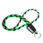 OLLIE TRICK Lanyard Tube Long orijinal hortum boyun bandı, metal halkalı, araba anahtarları ve aletler için, 8 mm kalınlığında, renkli, sağlam ve çıkartma, yeşil siyah, Ölçü Birimi