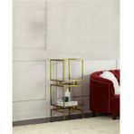 Olope Metal Camlı Kitaplık, 2 Raflı, Gold