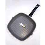 Oluklu Granit Teflon Grill 28Cm Kare 8Mm Döküm Tava Efsane Alman Greblon Izgara Yanmaz Yapışmz Yüzey