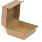 Oluklu Kraft Renk Hamburger Kutusu 12X12X8 cm - 100 Adet