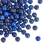 OLYCRAFT 120 adet 6 mm Doğal Lapis Lazuli Boncuklar Mavi Taş Boncuklar Yuvarlak Gevşek Değerli Taş Boncuklar Enerji Taşı Bilezik Kolye Takı Yapımı