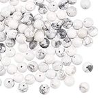 OLYCRAFT 120 adet 8 mm Doğal Howlite Boncuklar Doğa Jasper Boncuklar Yuvarlak Gevşek Değerli Taş Boncuklar Enerji Taşı Bilezik Kolye Takı Yapımı