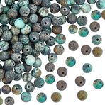 OLYCRAFT 126 Adet Doğal Taş Boncuklar Afrika Turkuaz Buzlu Yuvarlak Gevşek Enerji İyileştirici Değerli Taş Boncuklar 6 mm Bilezik Kolye Küpe Takı Yapımı, Kendin Yap
