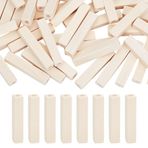 OLYCRAFT 50 adet dikdörtgen ahşap boncuk, 5 x 1 cm, işlenmemiş ahşap, boyalı boncuklar, doğal ahşap boncuklar, 4,5 mm delikli, bileklikler, takı yapımı, saçlar, kendin yap, el yapımı