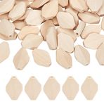 OLYCRAFT 50 adet sekizgen ahşap boncuk, 27 x 19,5 mm, işlenmemiş doğal ahşap boncuklar, ahşap bloklar, boyalı ahşap boncuklar, 3 mm delikli, bileklik, takı yapımı, saçlar için, kendin yap, el yapımı