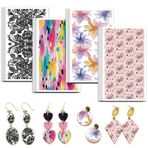 OLYCRAFT Çiçek Tonu Transfer Kağıdı 4 Tasarım 24 Adet Transfer Kağıdı Polimer Uç Kurdele Polimer Kil Transfer Yaprakları Çiçek Motifi Küçük Transfer Kağıdı Kil Küpe Takı Üretimi için
