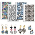 OLYCRAFT Leopar Baskılı Kil Transfer Kağıdı 4 Tasarım 24 Adet Transferler Polimer Sulu Meyveler ve Tropikal Çiçekler için Kağıt Polimer Kil Transfer Levhaları Küpeler Takı Yapımı için Küçük Seramik