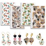 OLYCRAFT Tiger Ton Transfer Kağıdı 4 Tasarım 24 Parça Transfer Kağıdı, Polimer Kil, Leopar Deseni, Polimer Kil, Transfer Yaprakları, Küçük Hayvan Transfer Kağıdı, Kil, Küpe Takı Üretimi için