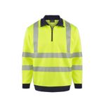 OLYMPUS CONTRAST SAFETY 1/4 ZIP POLO YAKA SWEATSHIRT SARI M