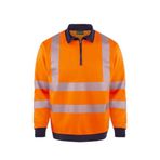 OLYMPUS CONTRAST SAFETY 1/4 ZIP POLO YAKA SWEATSHIRT TURUNCU 2XL