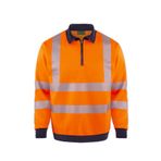 OLYMPUS CONTRAST SAFETY 1/4 ZIP POLO YAKA SWEATSHIRT TURUNCU S