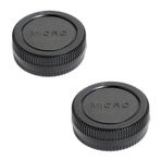 Olympus E-M5 E-M10 E-M1X E-M1 için 2 Paket Arka Lens Kapağı ve Kamera Gövde Kapağı Kapağı Kiti Panasonic G9 G7 G85 G95 GH6 GH5 GH4 GX9 GX8 GX85 Micro 4/3 Dağı Kamera ve Lens için OM-5 OM-1