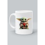 Olympus Plus Karakter Master Yoda Baskılı Beyaz Kupa Bardak - 325 ml