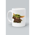 Olympus Plus Master Yoda Baby Yoda Karakter Baskılı Beyaz Kupa Bardak - 325 ml