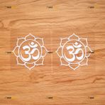 Om Sembolü Lotus Sticker Çıkartma Vinil Yoga Hindu Hinduizm Budizm Aum - 2'li Paket Beyaz 4 inç - Araba Tekne Laptop Kupası Arka Plan Yok Kalıp Kesim