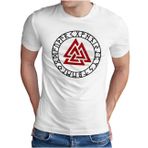 OM3® Walhalla Valknut Tişört | Erkek | Odin Runen Wotans Düğümleri Viking Sembolü Nordic Warrior | S - 5XL, Beyaz, S
