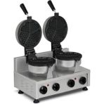Omake Elektrikli Kalp Model Çiftli Waffle Makinesi Zamanlayıcılı WFL11.E22.0201.Z5F - Inox
