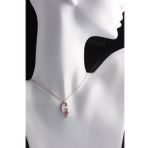 Omar Silver Büyük Boy G Harf Zirkon Taşlı Rose 925 Ayar Gümüş Kolye