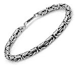 Omar Silver Kral 5Mm Oval Oksitli Bileklik 21cm 28gr