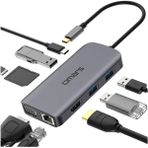 Omars Type-C to 3*USB 3.0 HDMI RJ45 HDMI PD Micro SD/SD VGA Çoklayıcı Adaptör