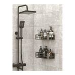 Omaş Household Product 2'li Yapışkanlı Banyo Rafı Şampuanlık Sabunluk Set Duş Aksesuar