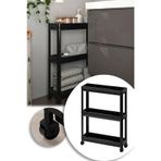 Omaş Household Product Vesken Tekerlekli Raf Ünitesi 3 Katlı Beyaz Banyo Rafı Mutfak Rafı Servis Sehpası Organizer