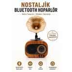 Omaze Nostaljik Gramafon Plak Görünümlü Mini Retro Bluetooth Hoparlör