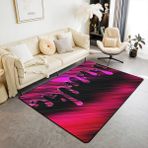 Ombre Pembe Mor Siyah Dekoratif Alan Halısı 150 x 200 cm - Çocuk Odası Oturma Odası ve Sanat Vurgusu için Modern Soyut Halı - Şık Damla Şekilli Tasarım