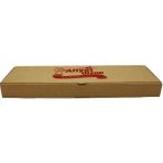Omeyva Baskılı E Dalga Dikdörtgen Kıymalı Peynirli Pide Kutusu Kraft Karton - 13.5X43X4 Cm. - 100 Adet