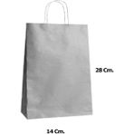 Omeyva Büküm Saplı Kraft Kağıt Çanta Karton Hediyelik Poşet Torba - Gri - 18X24 Cm. -25 Adetlik 4 Paket