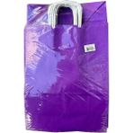 Omeyva Büküm Saplı Kraft Kağıt Çanta Karton Hediyelik Poşet Torba - Mor - 18X24 Cm. - 25 Adetlik 2 Paket