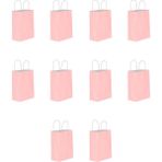 Omeyva Büküm Saplı Kraft Kağıt Karton Hediyelik Çanta Poşet Torba - Pembe - 25X31 Cm. - 10 Adetlik 1 Paket