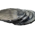 Omeyva Davet Parti Sunum Doğum Günü Siyah Renkli Sert Plastik Mika Tabak - 22 Cm. -6 Adetlik 3 Paket