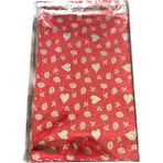 Omeyva Desenli Metalize Hediye Paketi Yapışkanlı Torba Poşet - 20X35 Cm. - 100 Adetlik 1 Paket - 20 x 35 cm - Metalik Gri