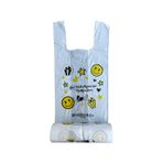 Omeyva Gülen Yüz Baskılı Rulo Şeffaf Market Torba -Hışır Atlet Poşet -Büyük Boy -350 Gr.lık 3 Rulo