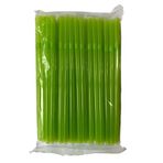 Omeyva Körüklü Yeşil Kalın Buzlu Soğuk Içecek Pipet - 22 Cm. - 8 Mm. -100 Adetlik Paket
