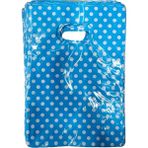 Omeyva Mavi Puantiyeli Hediye Paketi El Geçmeli Poşet - 20X30 Cm. - 100 Adet - 20 x 30 cm