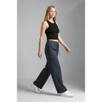 OMG Oshyo Stil - Palazzo Kesim Modal Kumaş Yumuşak Dokulu Bol Paça Pantolon Cepli