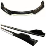 Omg Oto Seat Leon 1998-2005 Beyaz Şeritli Ön Lip ve Yan Marşpiyel Seti Piona Black - Siyah - Beyaz