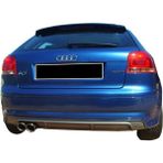 OMGarage Audi A3 8p 2 Kapı S3 Arka Ek Mat Siyah 2005 - 2008 Sol Çift Egzoz Çıkışlı