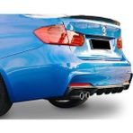 OMGarage Bmw F30 3 Serisi M Performance Difüzör Piona Black 2012 - 2018 Sol Çift Egzoz Çıkışlı