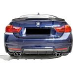 OMGarage Bmw F33 4 Serisi M Performance Difüzör Piona Black 2014 ve Üzeri Sağ Sol Çift Egzoz Çıkışlı