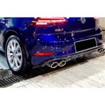 OMGarage Vw Golf 7.5 Dynamic Difüzör Sağ Sol Çift Egzoz Çıkışlı Piano Black 2017 - 2019 Makyajlı Kasa