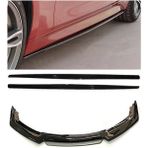 OMGarage Vw Polo 2014-2017 F30 Düz Marşpiyel 4 Parça ve Brabus Ön Lip Ön Ek Piona Black 3 Prç.