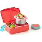 Omiebox 2. Nesil Kiraz Pembesi Isı Yalıtımlı Bento Yemek Kutusu BPA Free Silikon - Kırmızı - Pembe