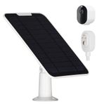 Omiention Arlo Pro 3/Pro 4/Pro 5S/Ultra/Ultra 2/Go ile Uyumlu Yükseltme 5W Güneş Paneli Şarjı 2 Sürekli Güç Kaynağı IP65 10ft Şarj Kablosu ve Ayarlanabilir Duvar Montajı ile Hava Koşullarına Dayanıklı 1 Paket