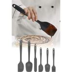 Omilife 6'lı Silikon Mutfak Seti Yanmaz Yapışmaz Pasta ve Hamur Malzemeleri Spatula Kaşık Bıçak Yumurta Fırçası - 100 ml