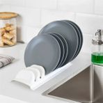 Omilife 8 Gözlü Tabaklık Düzenleyici Tencere Kapak Standı Mutfak İçi Tabak Organizer Raf Aparatı