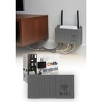 Omilife Duvara Asılabilir Modem Kutusu WiFi Router Saklama Organizer Raf 25x15x6 cm - Gri